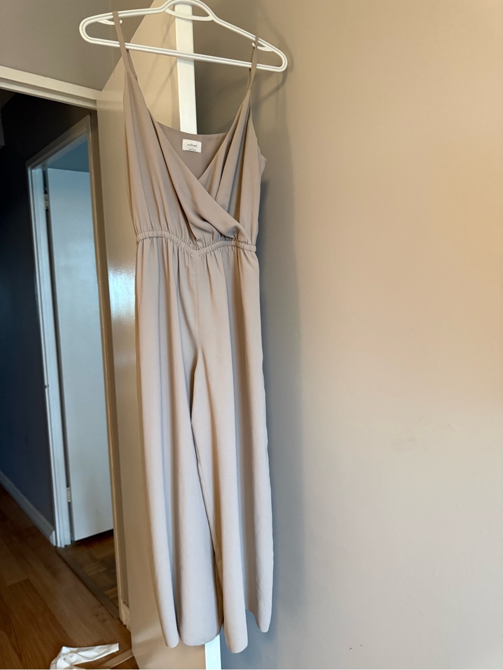 Wilfred Taupe Sleeveless Wrap-Front Jumpsuit